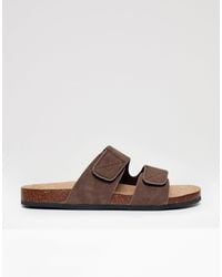 Threadbare - Faux Suede Two Strap Sandals - Lyst