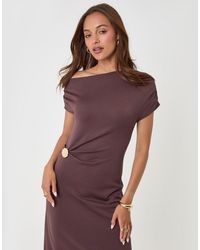 Threadbare - Off Shoulder Draped Jersey Maxi Dress - Lyst
