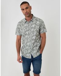 Threadbare - Tropical Print Cotton Poplin Short Sleeve Shirt - Lyst