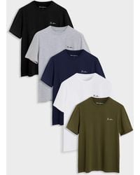 Threadbare - 5 Pack Assorted Cotton Script T-Shirts - Lyst