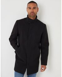 Threadbare - Longline Faux Wool Funnel Neck Coat - Lyst