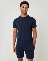 Threadbare - Grandad Top & Shorts Pyjama Set - Lyst