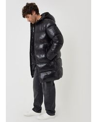 Threadbare - Longline Showerproof Hooded Puffer Coat - Lyst