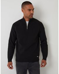 Threadbare - Rib Panel Quarter Zip Knitted Jumper - Lyst