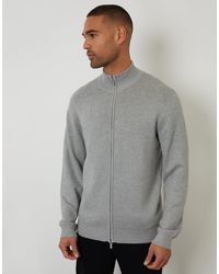 Threadbare - Zip-Through Funnel Neck Knitted Cardigan - Lyst