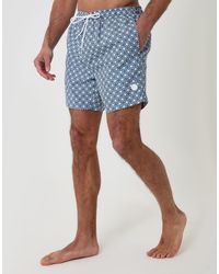 Threadbare - Geo Tile Print Quick Dry Swim Shorts - Lyst
