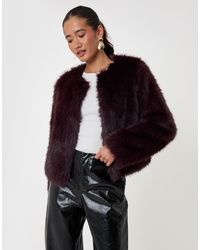 Threadbare - Collarless Faux Fur Jacket - Lyst