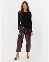 Threadbare - Faux Leather Barrel Leg Trousers - Lyst