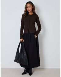 Threadbare - Pure Cotton Poplin Maxi Skirt With Pockets - Lyst
