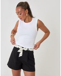 Threadbare - Tailored Shorts With Polka Dot Satin Scarf Belt - Lyst