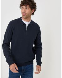 Threadbare - Cotton Rich Quarter Zip Long Sleeve Polo - Lyst
