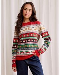 Threadbare - Festive Fairisle Knitted Christmas Jumper - Lyst