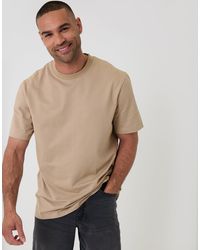 Threadbare - Relaxed Fit Textured Cotton Crew Neck T-Shirt - Lyst