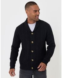 Threadbare - Cable Knit Shawl Cardigan - Lyst