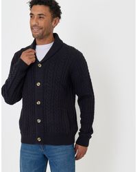 Threadbare - Cable Knit Shawl Cardigan - Lyst