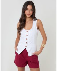 Threadbare - Linen Blend Scoop Neck Waistcoat - Lyst