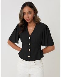 Threadbare - Flutter Sleeves Top - Lyst