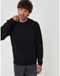 Threadbare - Fluffy Cable Knit Crew Neck Jumper - Lyst