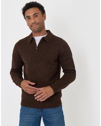 Threadbare - Faux Wool Quarter Zip Polo - Lyst