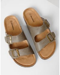 Threadbare - Slip On Two Buckle Strap Sandals - Lyst