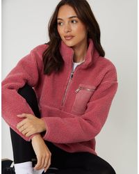 Threadbare - Half Zip Borg Fleece - Lyst