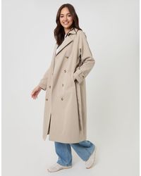 Threadbare - Double Breasted Longline Trench Coat - Lyst