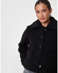 Threadbare - Borg Cropped Jacket - Lyst