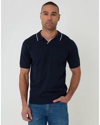 Threadbare - Knitted Contrast Tipping Trophy Neck Polo - Lyst