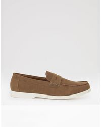 Threadbare - Textured Faux Suede Penny Loafers - Lyst