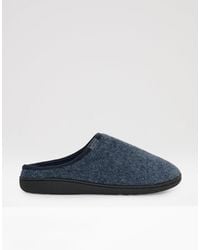 Threadbare - Textured Faux Fur Lined Mule Slippers - Lyst