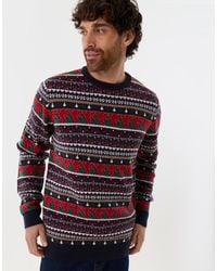 Threadbare - Knitted Fairisle Crew Neck Christmas Jumper - Lyst