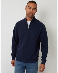 Threadbare - Textured Quarter Zip Sweatshirt - Lyst