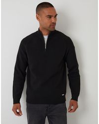 Threadbare - Rib Panel Quarter Zip Knitted Jumper - Lyst