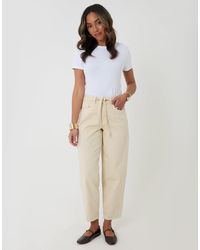 Threadbare - Petite Belted Barrel Leg Jeans - Lyst