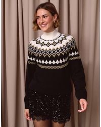 Threadbare - Fairisle Funnel Neck Christmas Jumper - Lyst