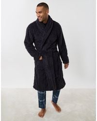 Threadbare - Cable Fleece Dressing Gown - Lyst