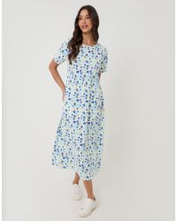 Threadbare - Pure Cotton Midi Smock Dress With Pockets - Lyst