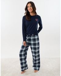 Threadbare - Petite Cotton Embroidered Candy Cane Christmas Pyjama Set - Lyst