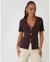 Threadbare - V-Neck Compact Knitted Top - Lyst