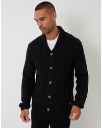 Threadbare - Cable Knit Shawl Cardigan - Lyst