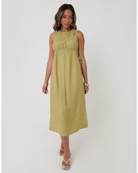 Threadbare - Ruched Drawstring Midi Dress - Lyst