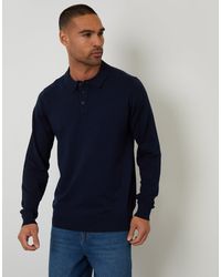 Threadbare - Knitted Long Sleeve Polo Jumper - Lyst