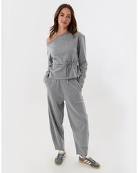Threadbare - Ribbed Slash Neck Top & Wide Leg Trousers Co-Ord - Lyst