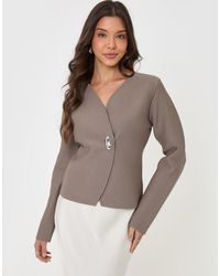 Threadbare - Metallic Button V-Neck Cardigan - Lyst
