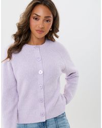 Threadbare - Chunky Knit Crew Neck Cardigan - Lyst