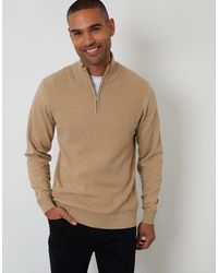 Threadbare - Mini Cable Knit Quarter Zip Jumper - Lyst