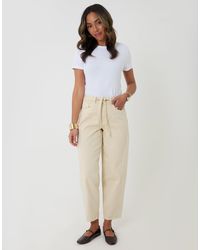 Threadbare - Petite Belted Barrel Leg Jeans - Lyst