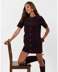 Threadbare - Corduroy Button Down Mini Dress - Lyst