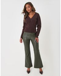 Threadbare - Faux Leather Flared Trousers - Lyst