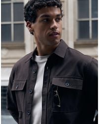 Threadbare - Cotton Twill Shacket With Pockets - Lyst